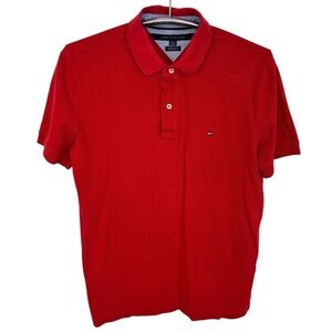 Tommy Hilfiger Custom Fit Men's Vibrant Red Polo Size Large